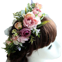 Couronne de fleurs réglable, coiffe florale, couronne florale, Festivals de mariage, accessoires Photo