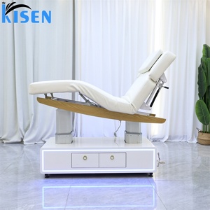 Fauteuil de Beauté Électrique Réglable Kisen Luxury Clinic avec 4 Moteurs, Lumière LED Bleue Tendance, pour Tatouage et Extensions de Cils, avec Armoire Intégrée - Product Image 6
