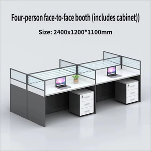 Postazione di Lavoro per Ufficio in Legno, Scrivania Modulare per 4 Persone, Tavolo da Lavoro per Ufficio - Product Image 2