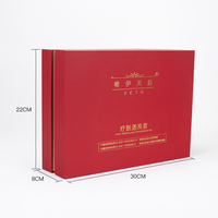 Boîte de luxe personnalisée en carton rigide rouge avec dorure à chaud, faite à la main, pour emballage d'huile de parfum avec flacon