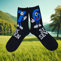 Chaussettes 6 7 Meme Drôles et Originales pour Garçons et Hommes – Chaussettes Jacquard Goutte de Crème Six Sept – Cadeau Amusant en Gros