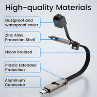 Kabel Data OTG 2-in-1 untuk ponsel pintar, adaptor sinkronisasi pengisi daya Cepat Tipe C bahan Aloi seng Tipe C ke C USB-C PD