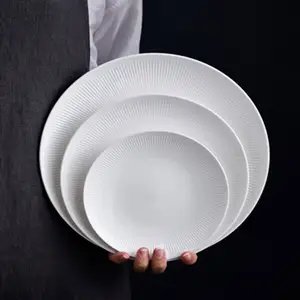 Sobremesa cerâmica prato redondo porcelana porcelana pratos modernos pratos cerâmicos brancos