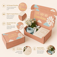 Boîte à fleurs séchées pliante personnalisée élégante sur mesure, boîte en carton ondulé Kraft Caja De Regalo avec logo, emballage