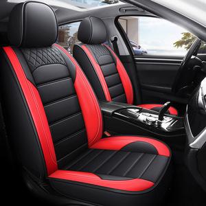Housses de Sièges de Voiture de Luxe en Cuir Fibre Noir, Ensemble Complet, 5 Sièges, Universelles, Accessoires de Véhicule, Kits <span class=keywords><strong>Auto</strong></span> - Product Image 2