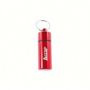 Waterproof Portable Keychain Containers Cheap Promotional Gifts Customized logo Earplug Holder Capsule <b>Key</b> <b>Chain</b> Metal Pill Box - Product Image 3