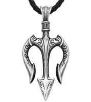 Pendentif Trident Neptune en acier inoxydable 316L de style gothique pour hommes Design unique avec zircon plaqué or Bijoux de mode pour cadeau