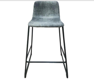 Tabourets de bar au design moderne avec pieds en fer, tabourets à selle réglables en hauteur, surface incurvée, pour cuisine, salle à manger, café, noir - Product Image 2