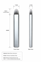 Pinceau correcteur plat mini à marque privée, tube en aluminium argenté mat, fibres synthétiques véganes, outil cosmétique portable pour le voyage et le blending
