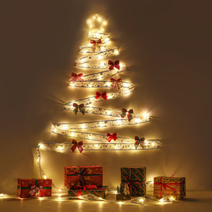 Cinta de Luz LED Navideña, Guirnalda de Satén, Decoración para Interiores del Hogar, Decoración para Árbol de Navidad, Artículos de Decoración para Fiestas - Product Image 4