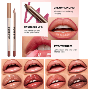 Kit de rouge à lèvres et de crayon à lèvres en gros avec logo, emballage personnalisé en boîte rose, marque privée, gloss à lèvres, ensembles de <span class=keywords><strong>maquillage</strong></span> cadeaux - Product Image 5