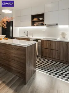 Armario de cocina de madera laminada, moderno armario modular de cocina hecho a medida, gran oferta, 2022