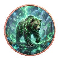 Offre Spéciale : Pièce de Monnaie Jeton de Défi Ronde en Cuivre de 40 mm, Motif Animal Ours Spirituel en Relief, Couleurs Fantaisie, Idéale pour Cadeau