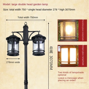 Grande taille Antique Extérieur Porches Patios Jardins Postes Moderne Bronze Moulé Sous Pression En Aluminium Étanche Pilier Lumière Extérieure - Product Image 3