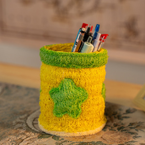 Organisateur de crayons en loofah naturel, support de bureau multifonctionnel fait main, nouveau modèle 2025, design DIY de haute valeur - Product Image 4