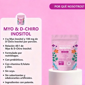 Mezcla de Mioinositol y D-Chiroinositol 40:1 en Polvo para Mujeres con Folato, Vitamina D3, Zinc e Inulina, Suplemento Dietético de Mioinositol - Product Image 4