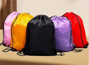 Sacs en velours de corde transparente en polyester Pvc de quantité minimale de commande basse Sac à provisions bon marché en coton blanchi 14x16 avec cordon de serrage blanc