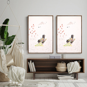 Set di pittura a olio HOFINE incorniciato decorazione artistica <span class=keywords><strong>da</strong></span> parete pezzi di decorazione per la casa soggiorno di lusso incorniciato tela stampa - Product Image 4