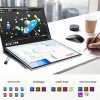 Nuovo Laptop Aziendale OEM con Intel Core I7 1260P, Schermo Touch da 16+16 Pollici, 8GB RAM, 256GB SSD+HDD, Doppio Display, Windows 11, Tastiera Inglese