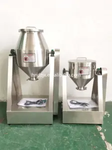 DZJX 10Kg 20Kg 20L 200L 2D Rotary Drum Compact Beverage Protein Polymer Pellet Powder Mixer Color Gypsum Powder Mixing Machine