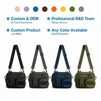 Sac messager tactique noir personnalisé BSCI pour homme, petit sac bandoulière