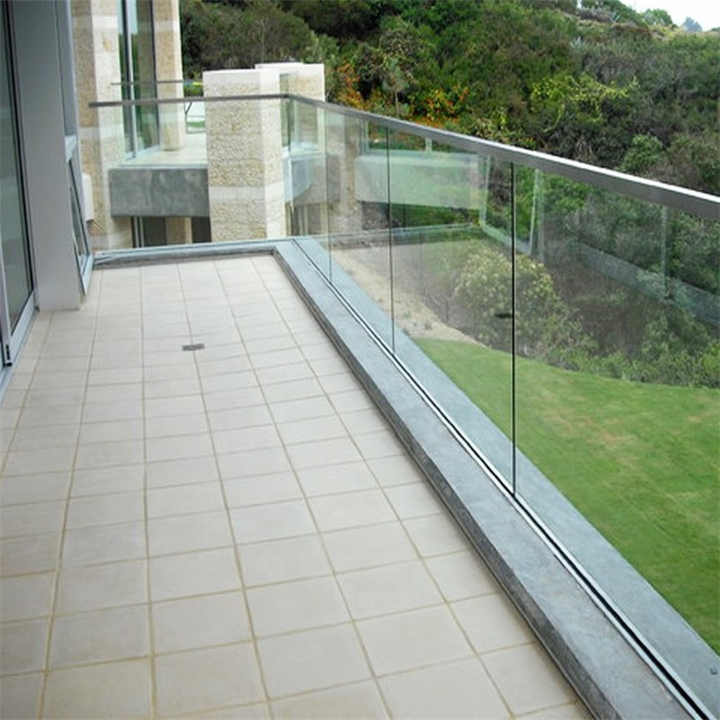 Prima Weatherproof U Channel Glass Railing for Park Deck Rain Resistant ...