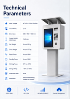 Station de paiement pour lavage auto en libre-service DK DK-D8910, kiosque 21,5 pouces, étanche, à poser au sol, avec lecture de code QR et acceptation de paiement en espèces pour station-service
