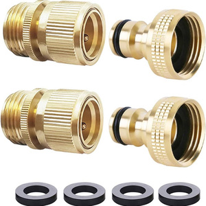 Raccords rapides pour <span class=keywords><strong>tuyau</strong></span> <span class=keywords><strong>d</strong></span>'<span class=keywords><strong>arrosage</strong></span> en laiton massif GHT de 3/4 pouce, 2 ensembles, étanches, 200 PSI, pour robinets/appareils <span class=keywords><strong>d</strong></span>'<span class=keywords><strong>arrosage</strong></span> - Product Image 1