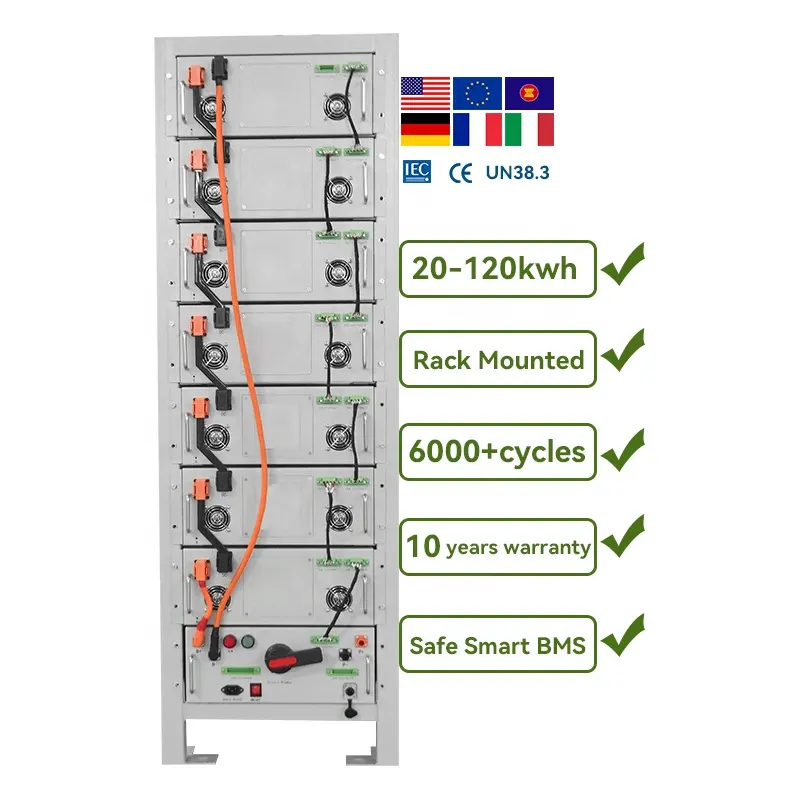 Sunwave alto voltaje 10kWh 15kWh 20kWh 50kWh 100kWh Lifepo4 baterías de iones de litio de ciclo profundo de litio