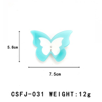 YIYI 7,5 cm Pince à cheveux créative en forme de vase papillon, gravée et peinte, avec pince à griffes en acétate doré, accessoires capillaires personnalisés