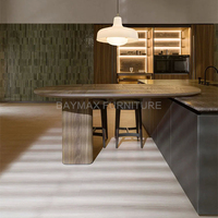 Armoires de cuisine îlot modulaire en marbre personnalisées professionnelles