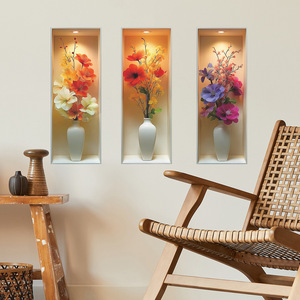 <span class=keywords><strong>Adesivi</strong></span> <span class=keywords><strong>per</strong></span> Vasi di Fiori Autoadesivi 3 Pezzi, Decorazione Murale Floreale 3D in Vinile <span class=keywords><strong>per</strong></span> Camera da Letto e Soggiorno - Product Image 5