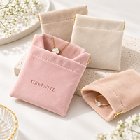 Pochette à bijoux portable de luxe en Greenite personnalisée, sac en coton et lin à cordon pour bagues, boucles d'oreilles, colliers, bracelets, cadeau