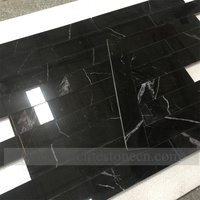 Carreaux de marbre noir poli gris naturel au design moderne pour salle de bain, salon, villa, usage intérieur