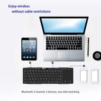 Keyboard Nirkabel Mini Portabel yang Dapat Dilipat dengan Baterai Terpasang, Lampu Latar LED, Antarmuka USB Tipe-C, Warna yang Dapat Disesuaikan untuk