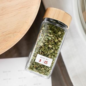 Bán buôn 24 cái 120ml 4oz thủy tinh gia vị gia vị chai lọ với màu đen nhôm nắp nhãn vuông Shaker có nắp đậy cho nhà bếp sử dụng - Product Image 3