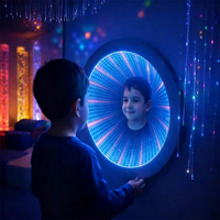 Tunnel lumineux LED blanc à commande tactile DIY pour l'autisme, miroir infini 3D mural, équipement visuel apaisant pour enfants
