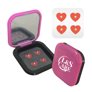 4 toppe colorate <span class=keywords><strong>Per</strong></span> scatola a forma di cuore brufolo Patch con custodia in plastica con specchio - Product Image 1