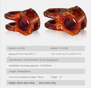 Vástago para <span class=keywords><strong>manillar</strong></span> de bicicleta <span class=keywords><strong>Mtb</strong></span> Power Short 35mm/55mm Mountain Road Bike Puente ajustable 31,8mm Vástago para ciclismo Piezas de bicicleta - Product Image 5