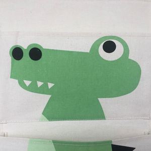 Sac de rangement mural, organiseur mural en coton et lin avec motif animal, pochette de rangement à 3 compartiments - Product Image 3