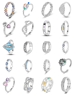 แหวนสามกะรัตแหวนหมั้นชุบทอง925ได้รับการรับรอง GDTC แหวนเซอร์คอนนิรันดร์ - Product Image 1