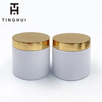 Individuelles Etikett 250ml 8 oz Luxuriöse Goldene Schraubdeckel Hautpflege Kosmetikverpackung Lebensmittelechte Schwarze Kunststoff-Siebdruckdosen