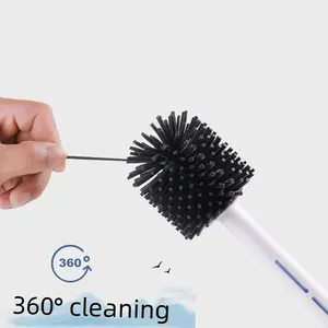 Brosse de toilette courbée à long manche Maxfree, écologique, en silicone et PP, en forme de savon, pour un nettoyage efficace - Product Image 4