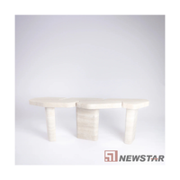Table d'appoint en travertin marbre poli pierre naturelle moderne et tendance Table basse créative en travertin pour salon d'hôtel Table d'appoint