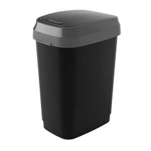 Contenedor Basculante Doble Negro y Gris de 19x25x33cm, 10 Litros - Product Image 1