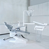 Fauteuil dentaire haut de gamme avec boîte latérale rotative, panneau de commande intelligent, lampe sans ombre, boîte latérale améliorée pour clinique dentaire