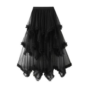 Falda de malla a capas con cintura alta - Product Image 2