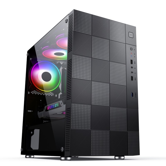 SAMA Micro OEM Gaming PC Case ARGB Strip on Front Tempered Glass Side ATX Desktop Computer Cases
