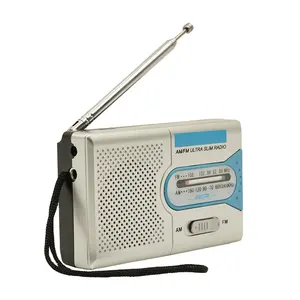 HAMAN Am FM 2 밴드 포켓 라디오 수신기 이어폰 잭이있는 미니 휴대용 라디오