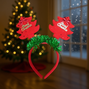 Serre-tête de Noël pour animaux de compagnie, cornes de cerf rouges en plastique avec flocons de neige et nœud, pour déguisement de fête ou ornements de costume - Product Image 2